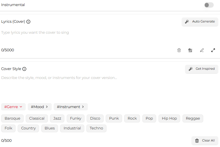 Customize cover settings