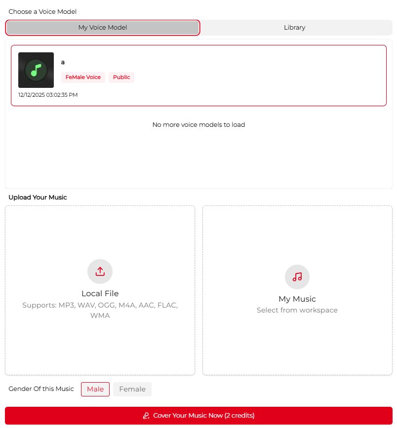 AI song cover generator